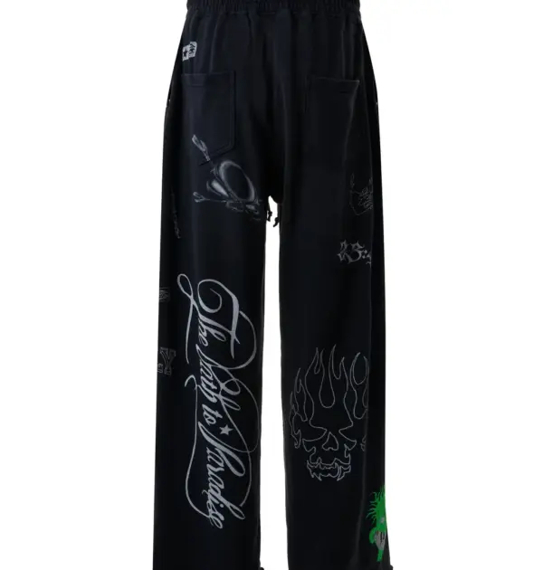Graffiti Hidden Pocket Sweatpants - Back